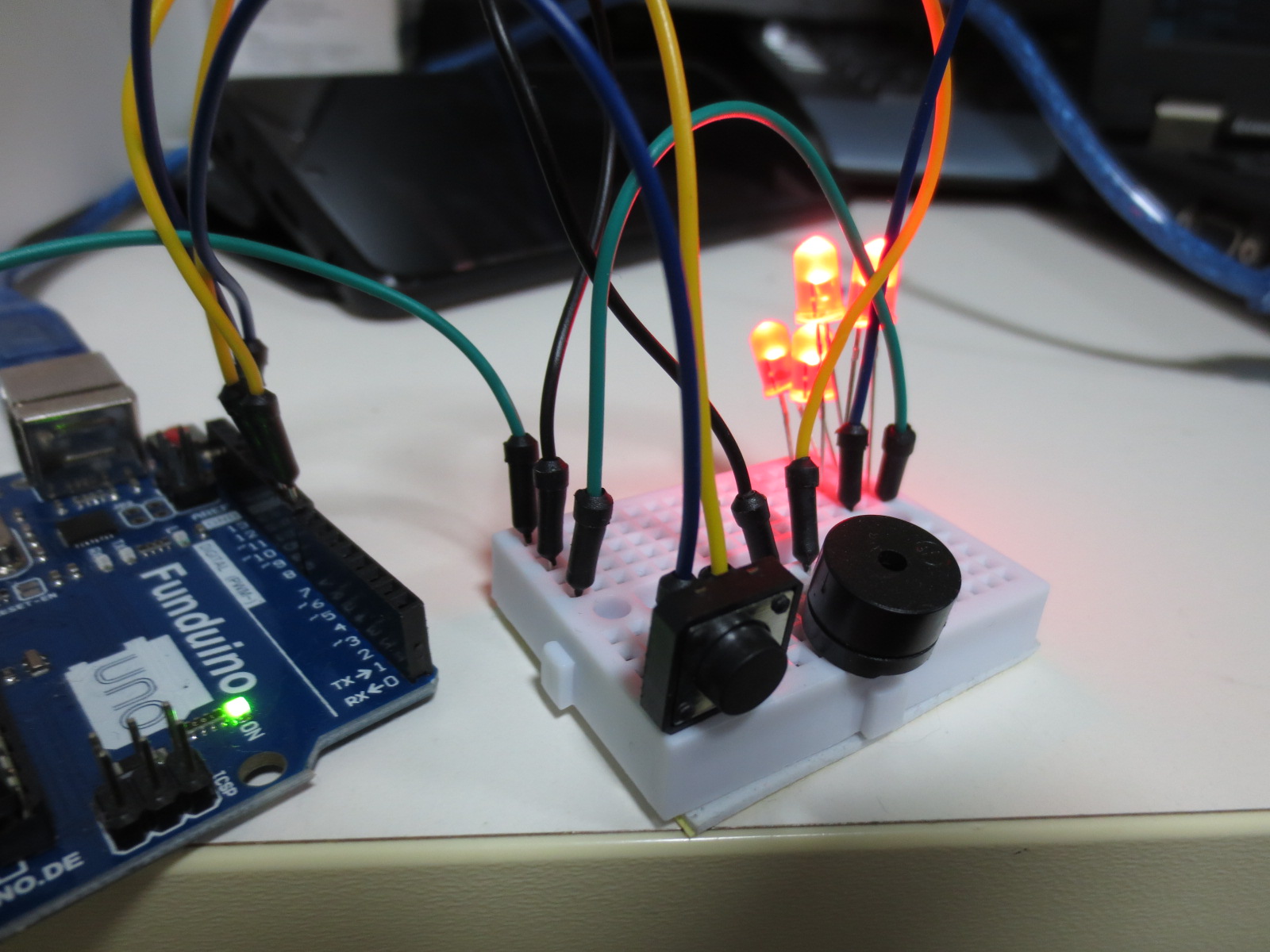 The Prototype of the project using a Breadboard and an Arduino Uno