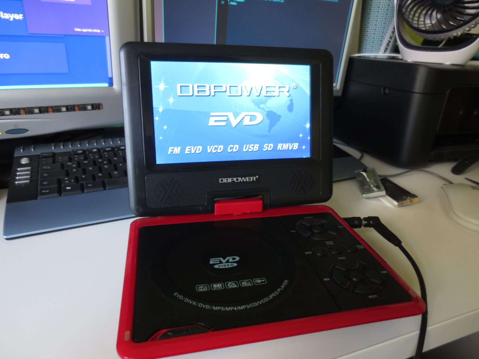 The DVD Player booting up