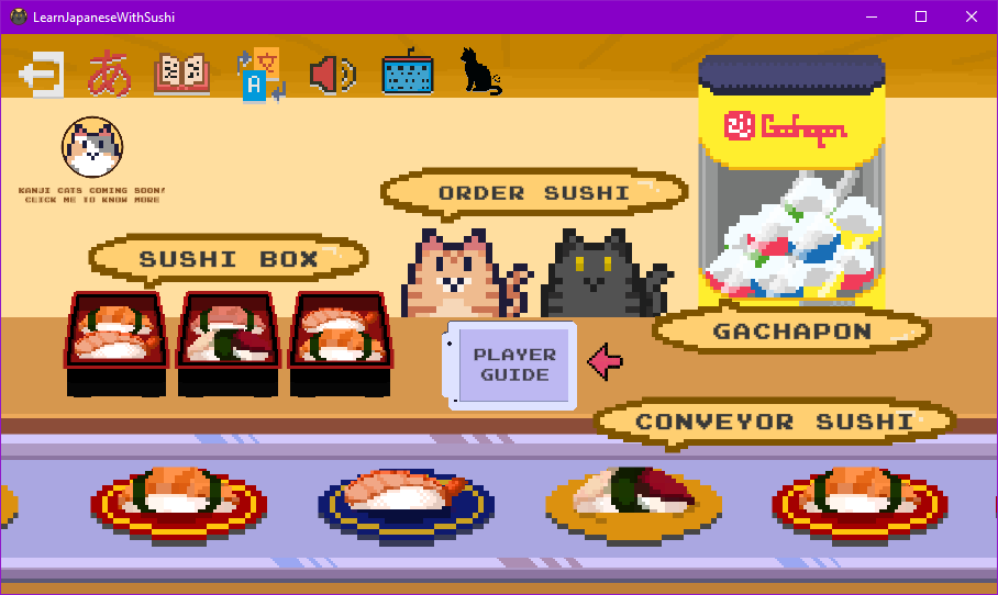 In-Game Screenshot of 'Learn Japanese Kana & Vocab with Sushi'